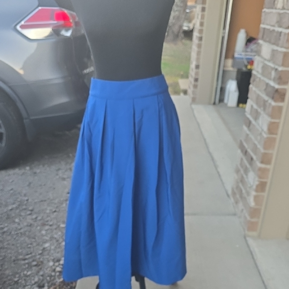 Chic Royal Blue Midi Skirt
